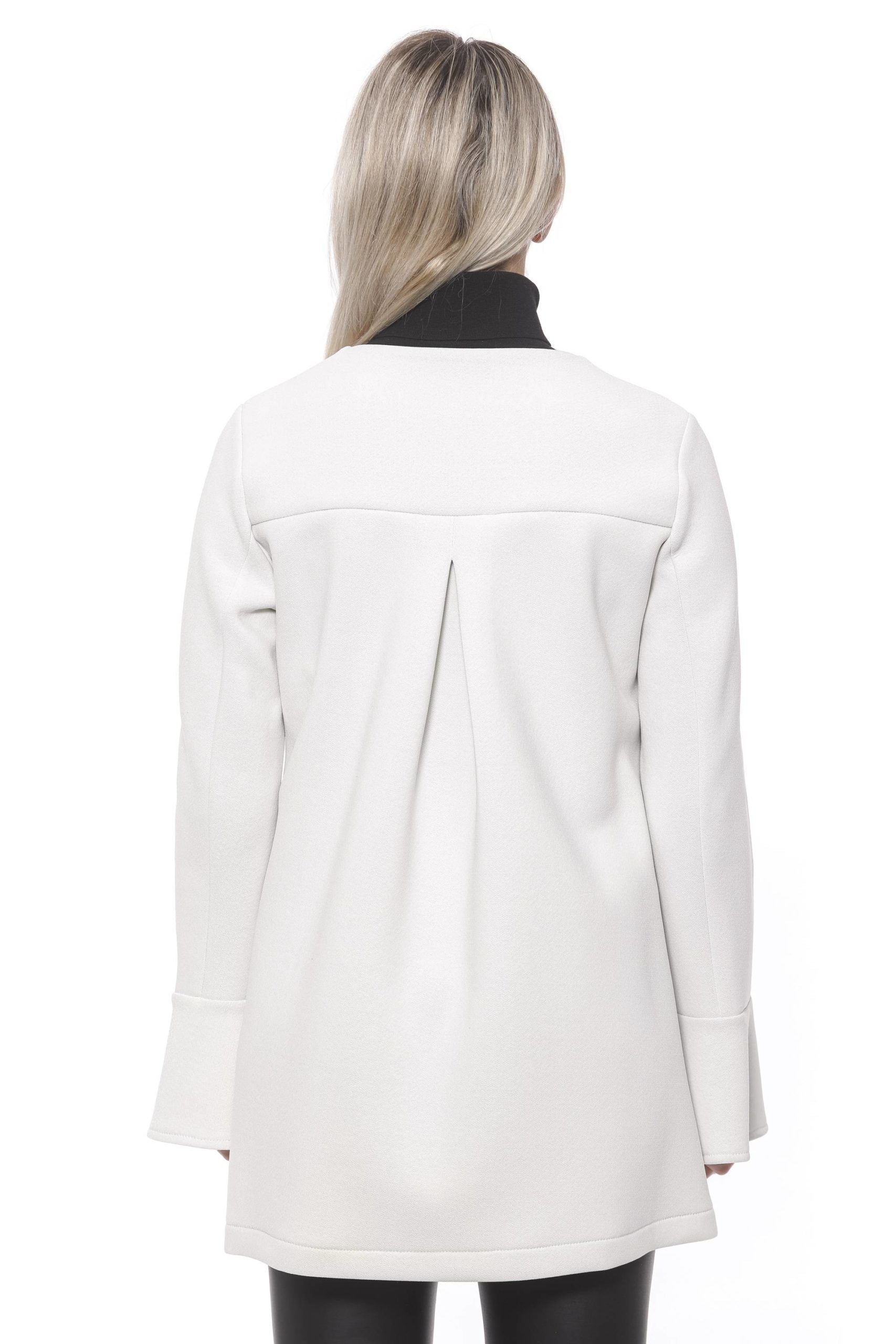 19V69 Italia Eleganter weißer Neoprenmantel für Damen