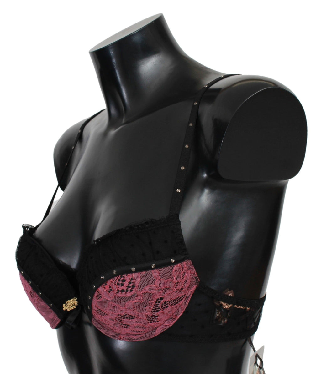 Roberto Cavalli Eleganter Push-Up-BH aus schwarzer Spitze