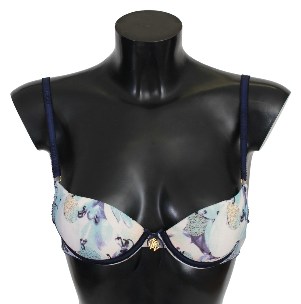 Roberto Cavalli – Eleganter Push-Up-BH mit blauem Aufdruck