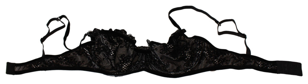 Ermanno Scervino Soutien-gorge balconcino élégant en maille noire