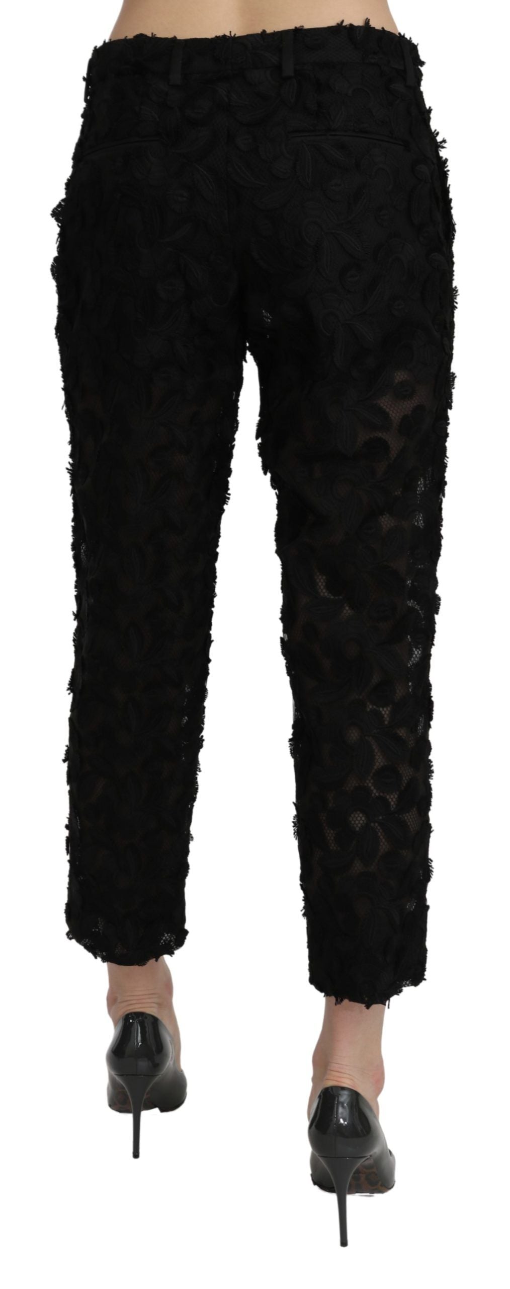 Pantalon court droit élégant en dentelle Dolce &amp; Gabbana