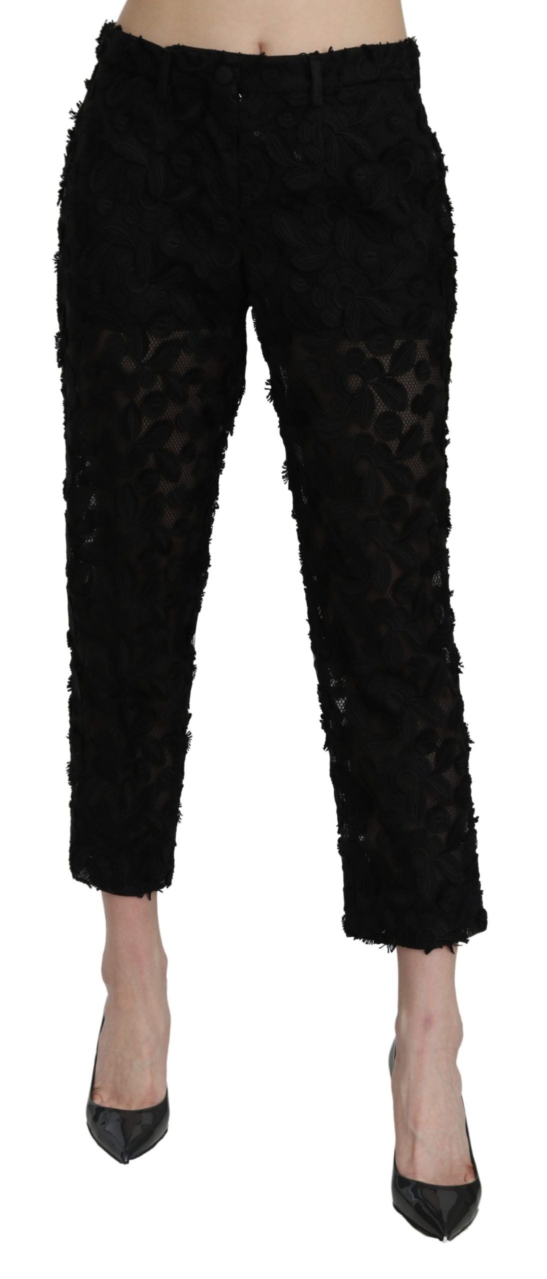 Pantalon court droit élégant en dentelle Dolce &amp; Gabbana