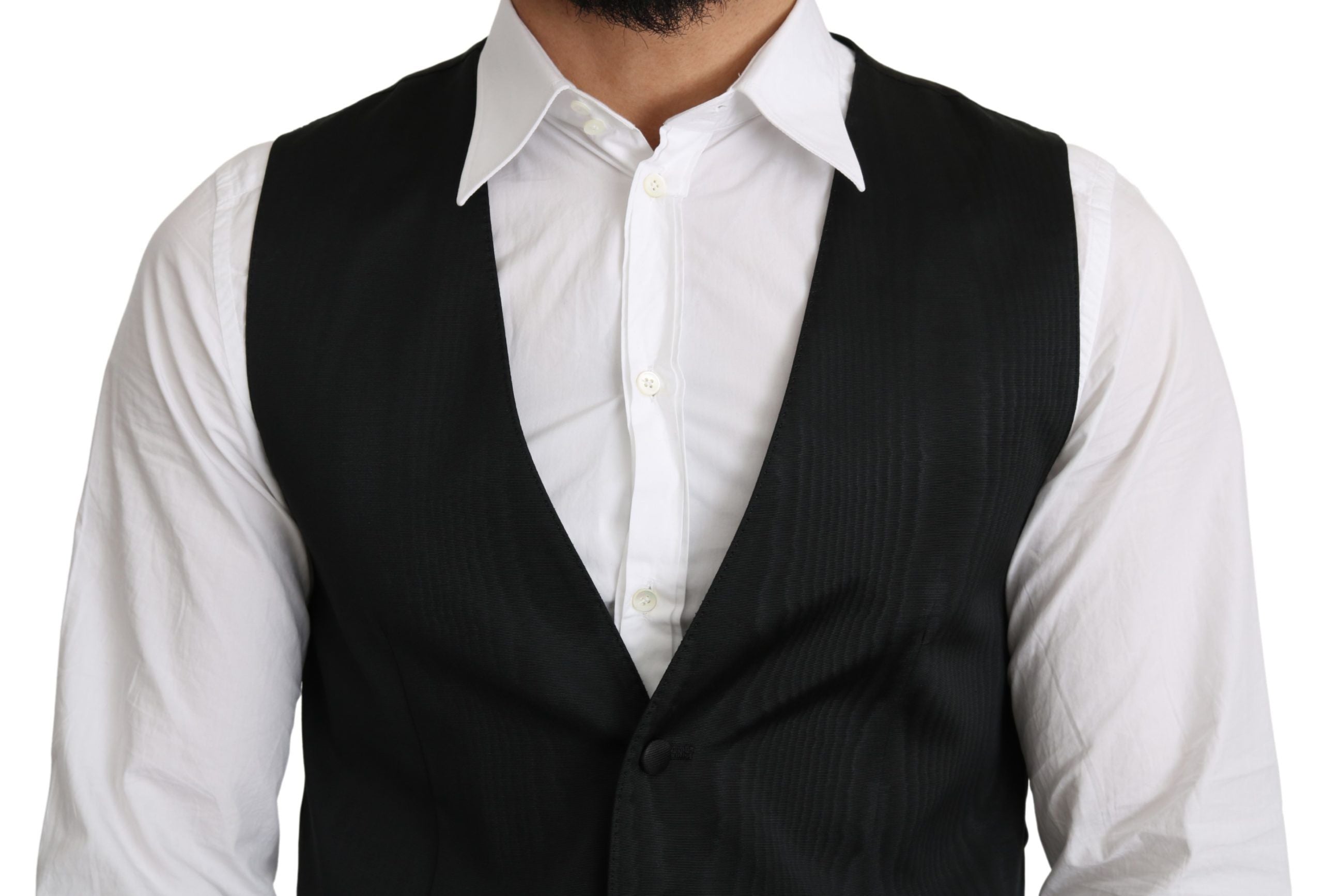 Gilet gris élégant en soie Dolce &amp; Gabbana