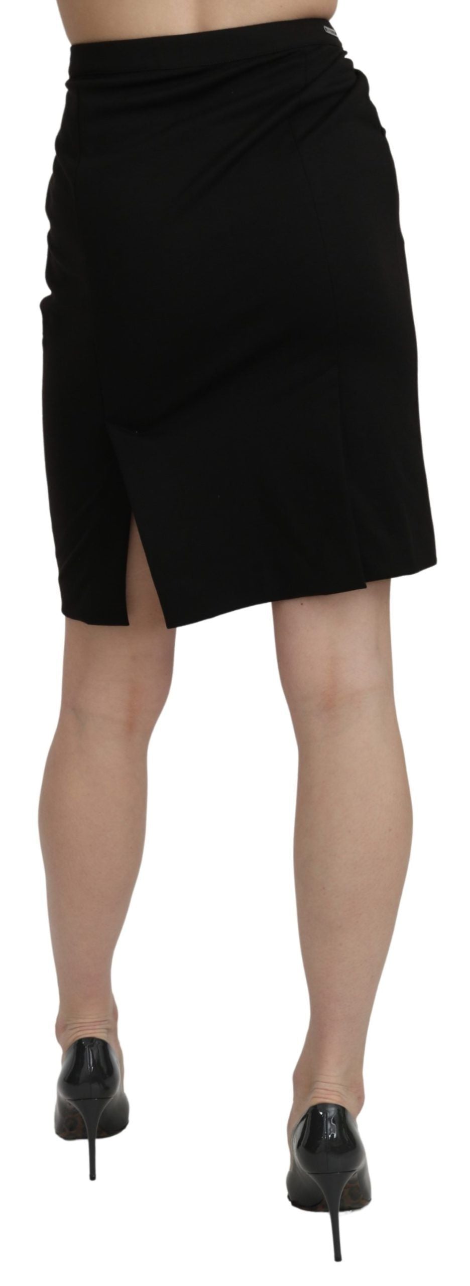 Jupe chic taille haute en lin noir GF Ferre