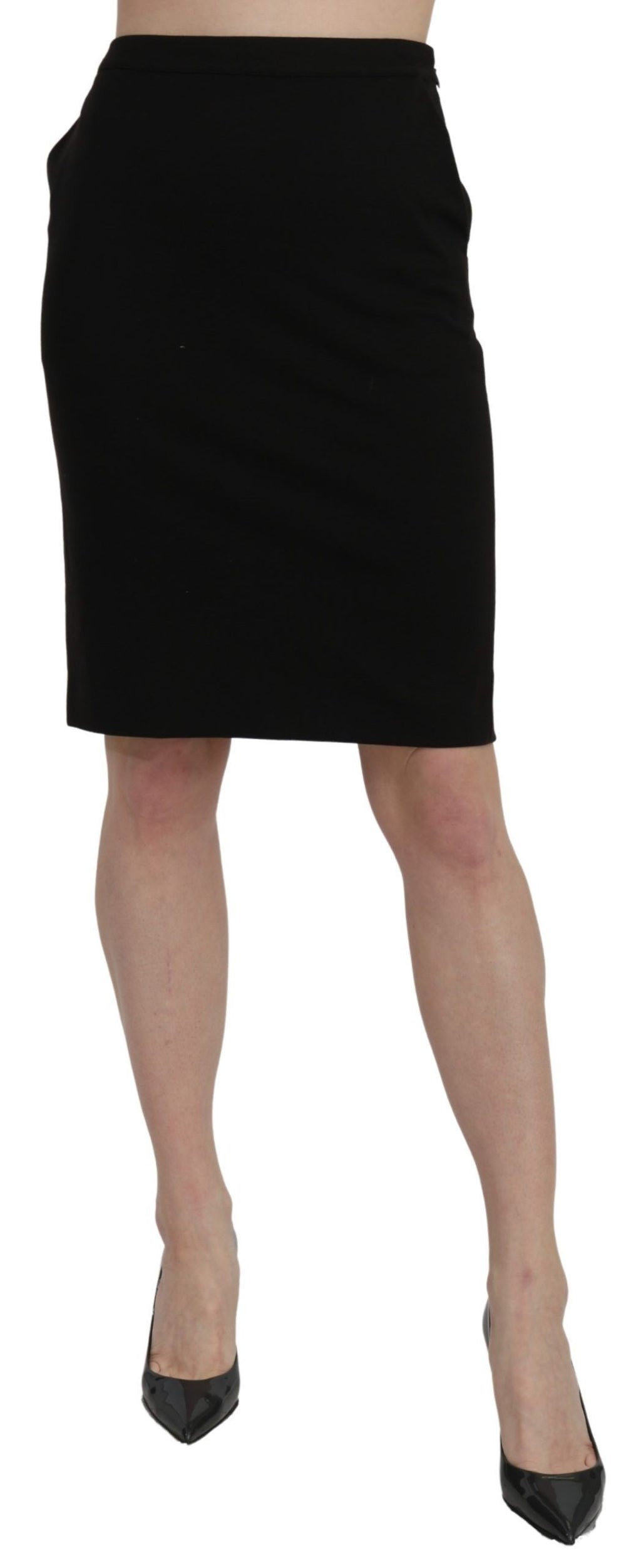 Jupe chic taille haute en lin noir GF Ferre