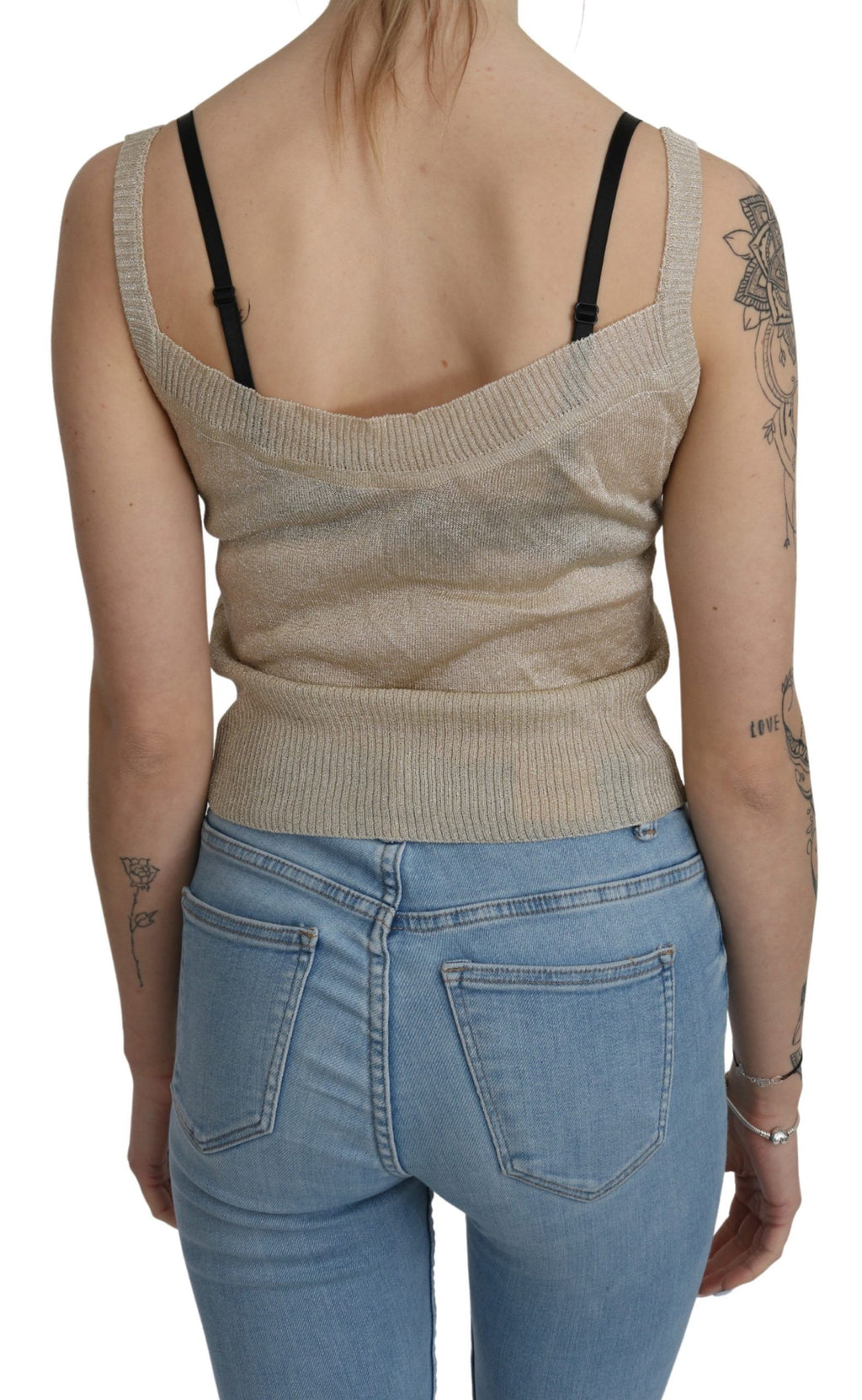 BYBLOS Elegantes beiges ärmelloses Spaghettiträger-Tanktop
