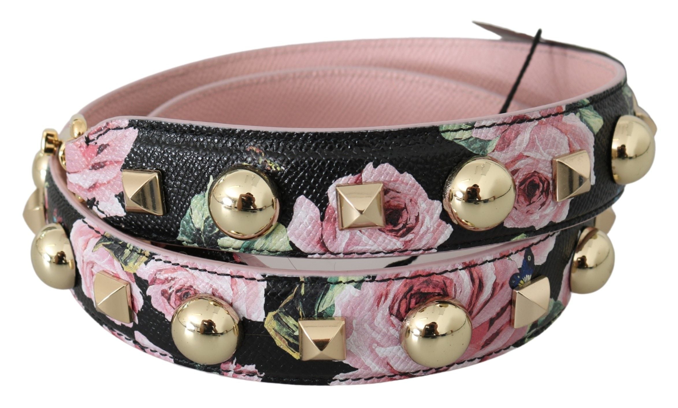 Dolce &amp; Gabbana Eleganter Schultergurt aus floralem Leder