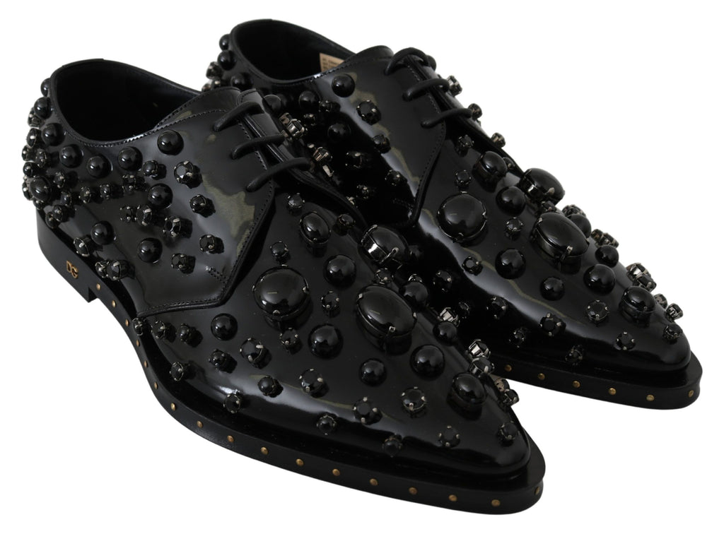 Dolce &amp; Gabbana Elegante schwarze Abendschuhe mit Kristallen