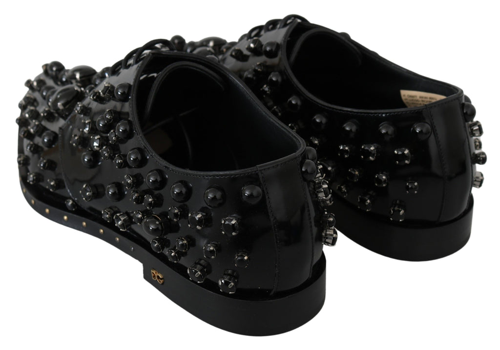 Dolce &amp; Gabbana Elegante schwarze Abendschuhe mit Kristallen