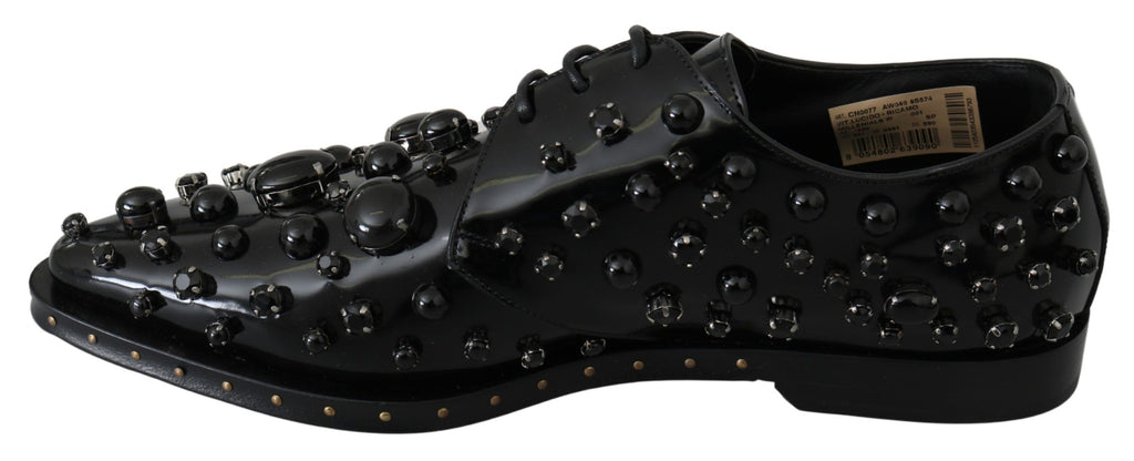 Dolce &amp; Gabbana Elegante schwarze Abendschuhe mit Kristallen