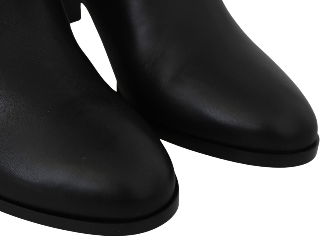 Jimmy Choo Elegante schwarze Stiefel mit Absatz aus Kalbsleder