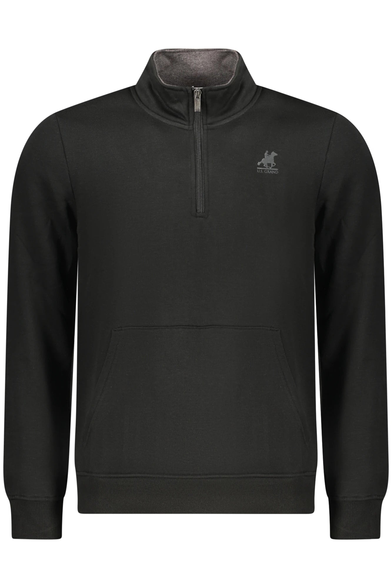 US GRAND MEN&#39;S BLACK ZIP-UP SWEATSHIRT