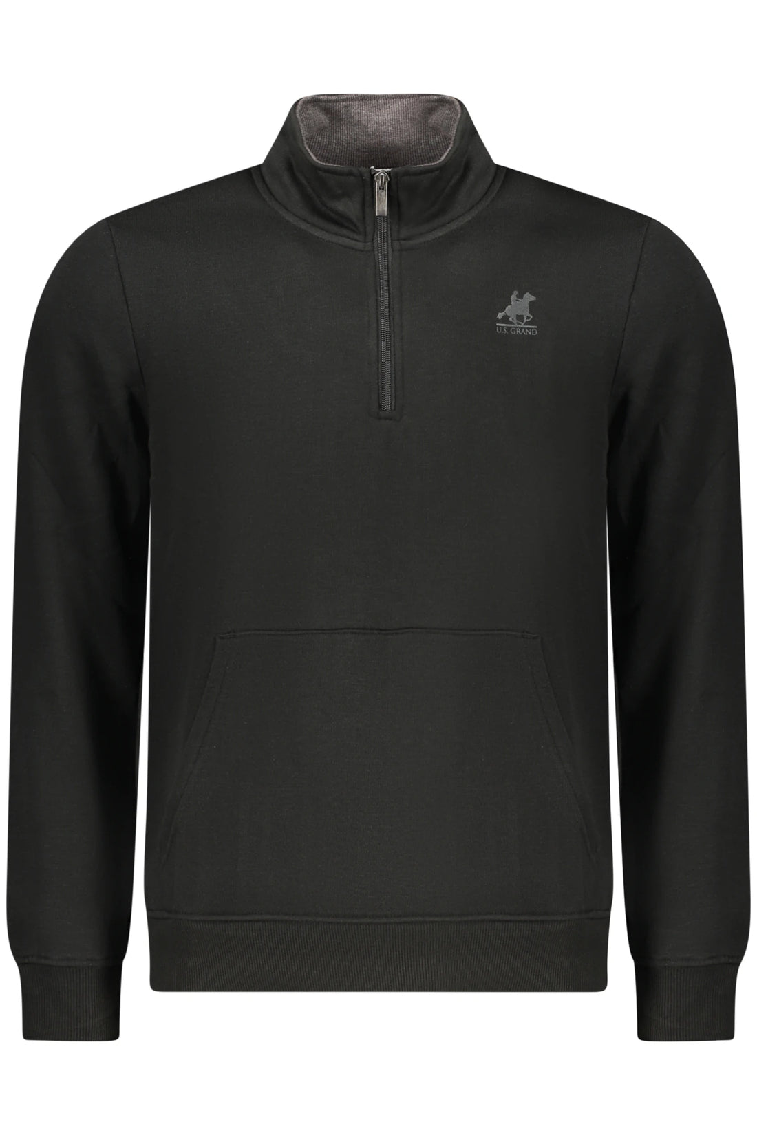 US GRAND MEN&#39;S BLACK ZIP-UP SWEATSHIRT