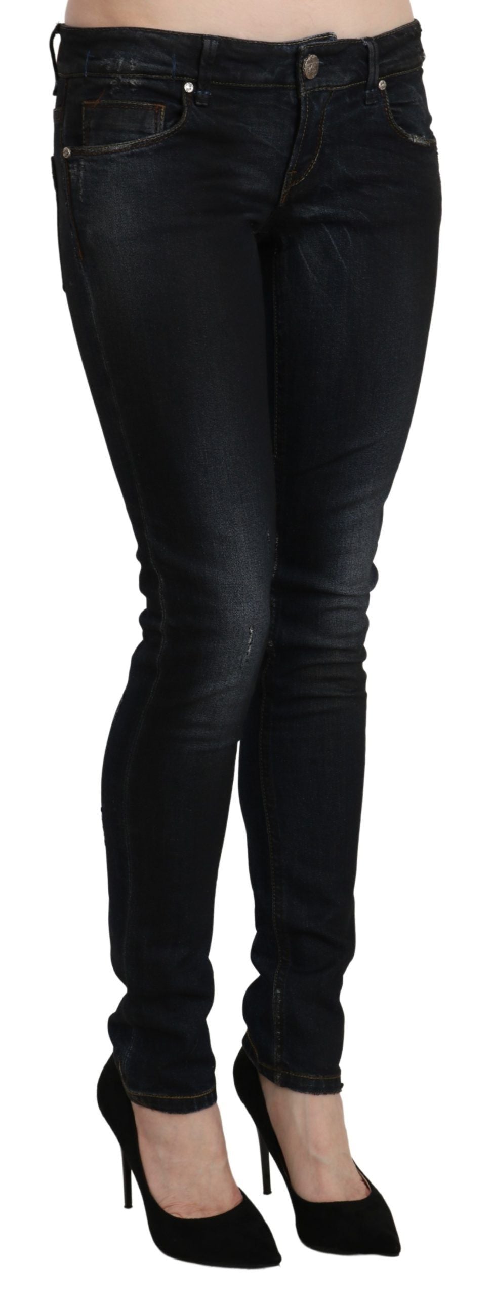 Acht Sleek – Schwarze Skinny Jeans in verwaschenem Schwarz