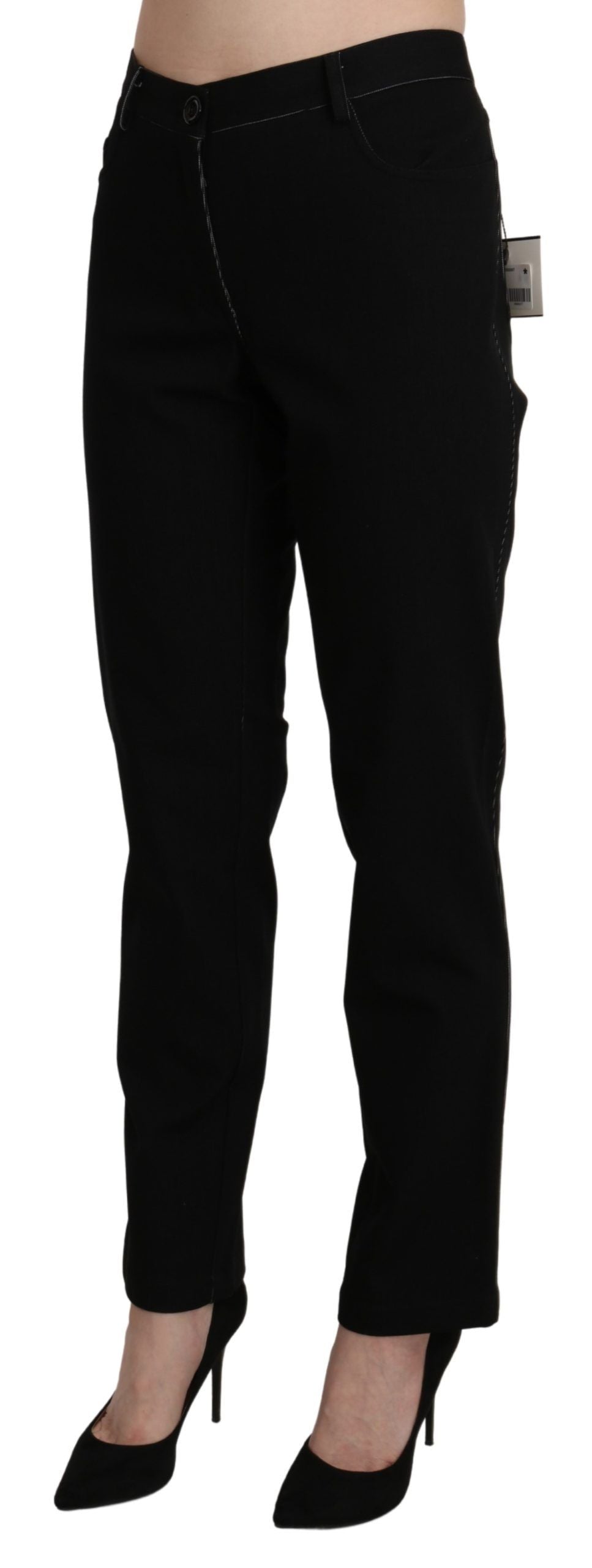 Pantalon droit noir taille haute élégant BENCIVENGA