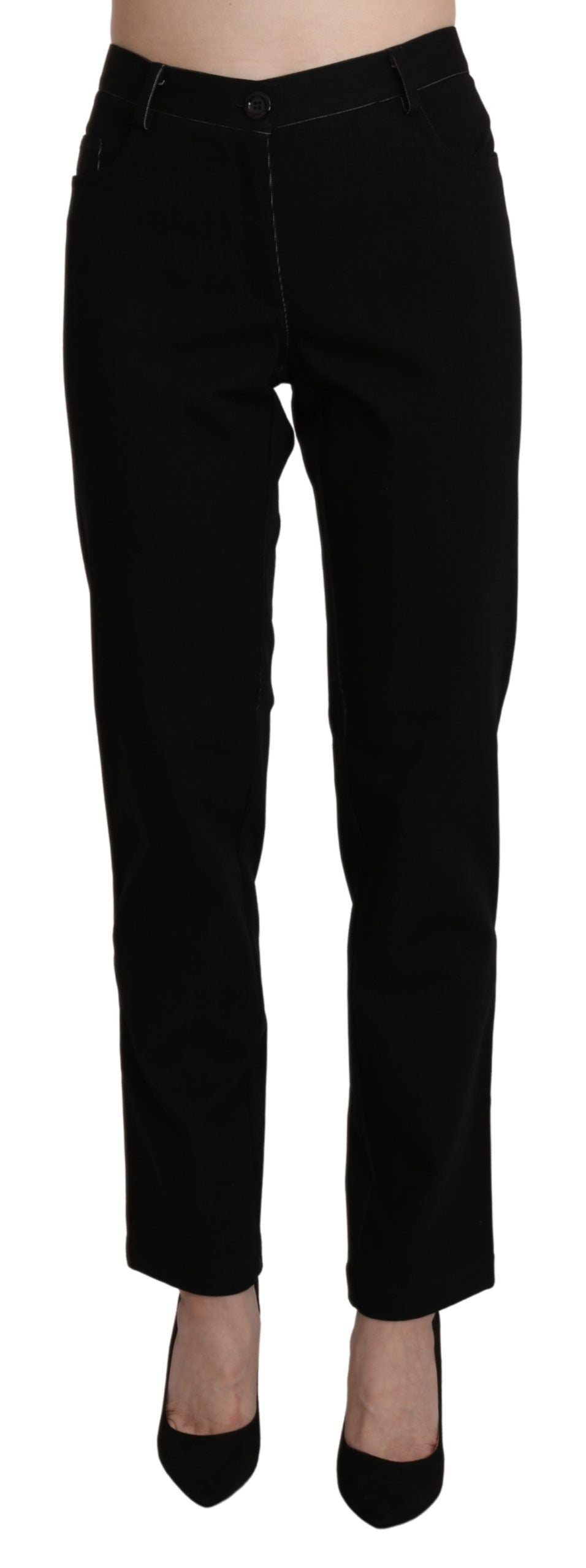 Pantalon droit noir taille haute élégant BENCIVENGA