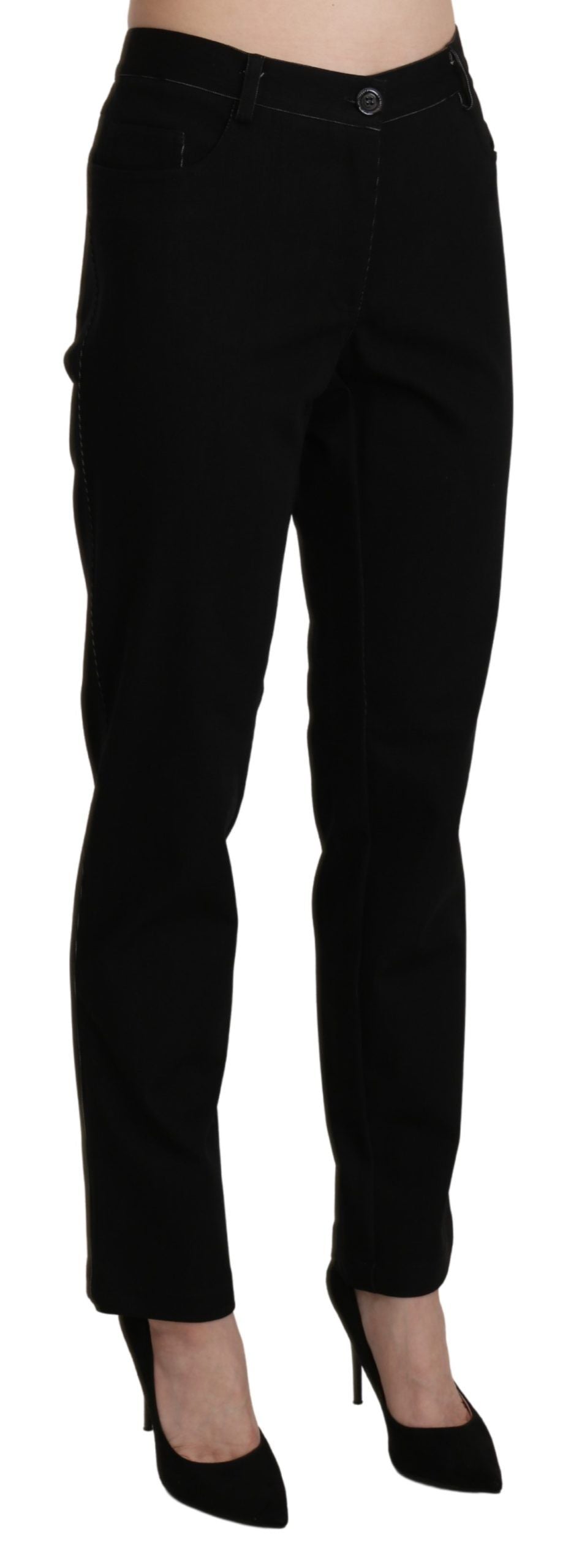 Pantalon droit noir taille haute élégant BENCIVENGA
