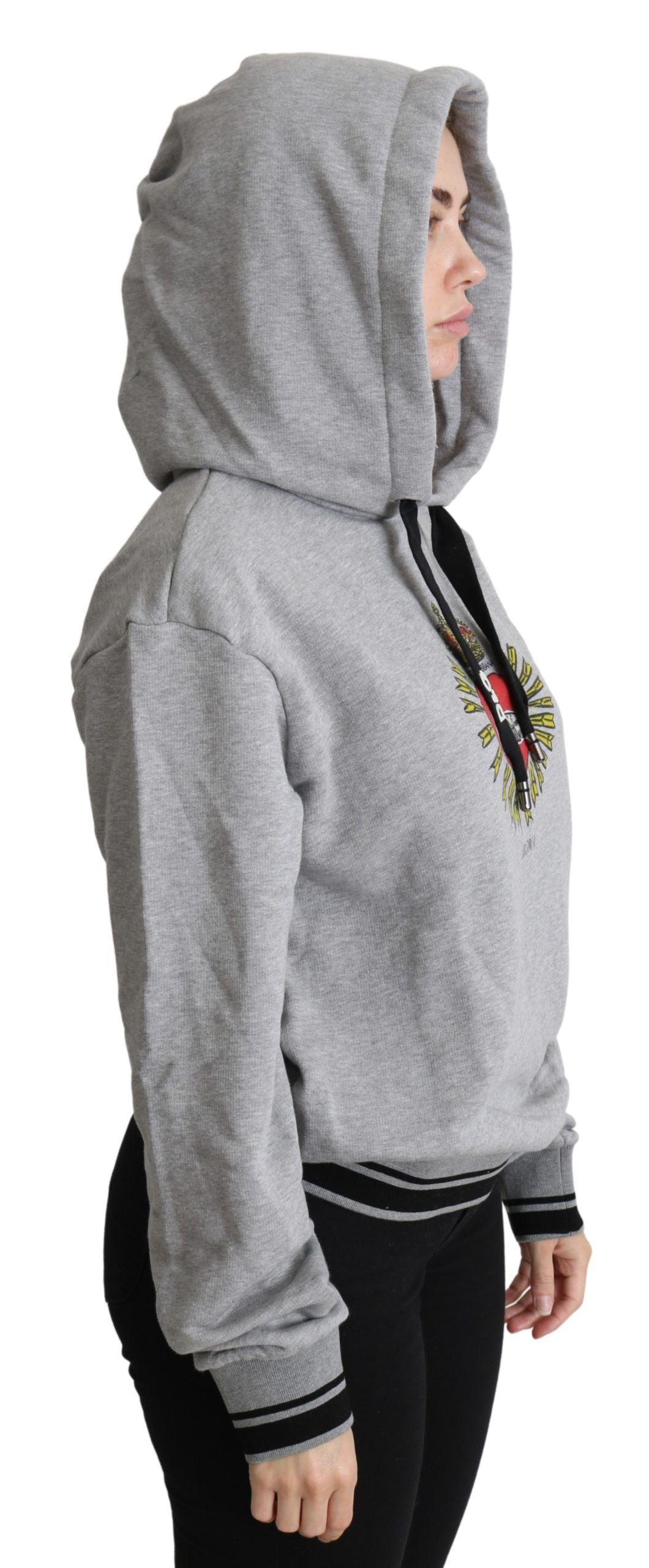 Dolce &amp; Gabbana – Exklusiver grauer Baumwollpullover mit Kapuze