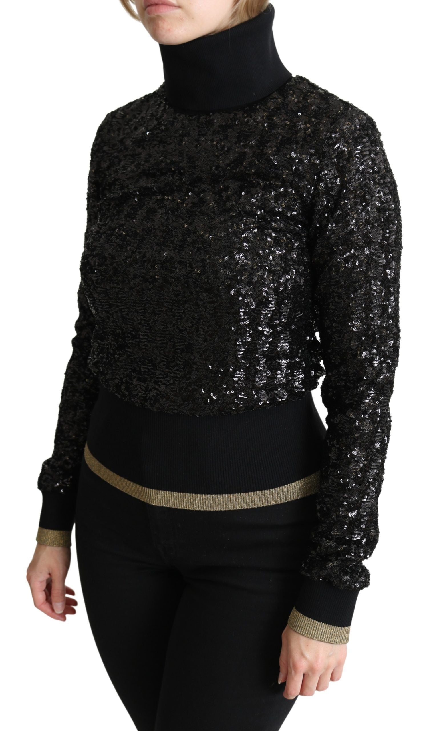 Dolce &amp; Gabbana Eleganter Rollkragenpullover mit Pailletten