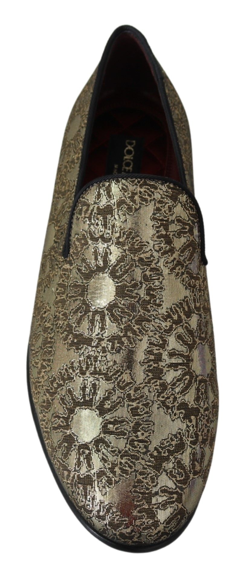 Mocassins Dolce &amp; Gabbana bordeaux dorés et chaussures habillées
