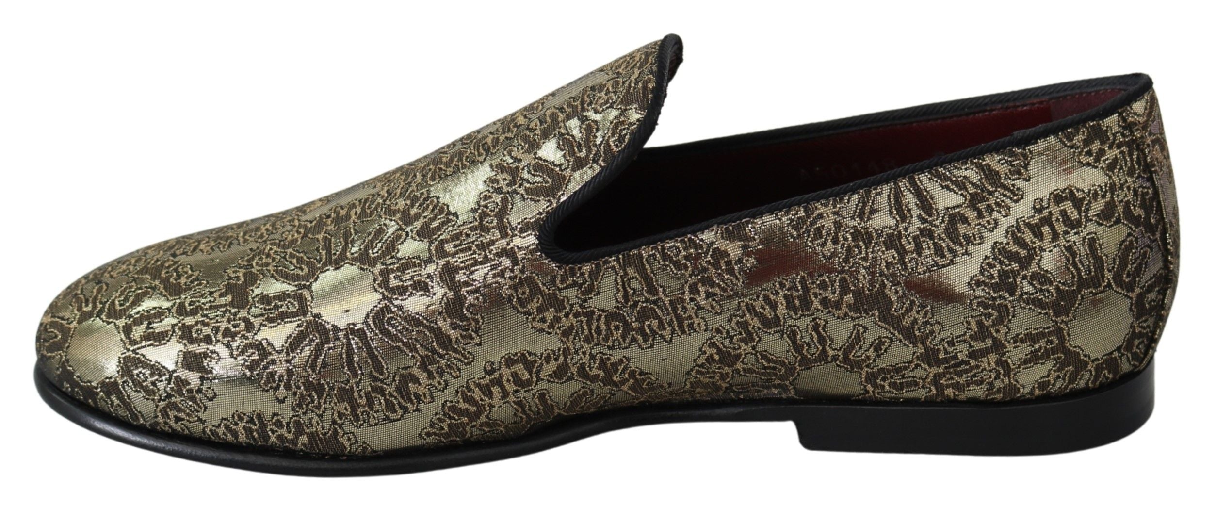 Mocassins Dolce &amp; Gabbana bordeaux dorés et chaussures habillées