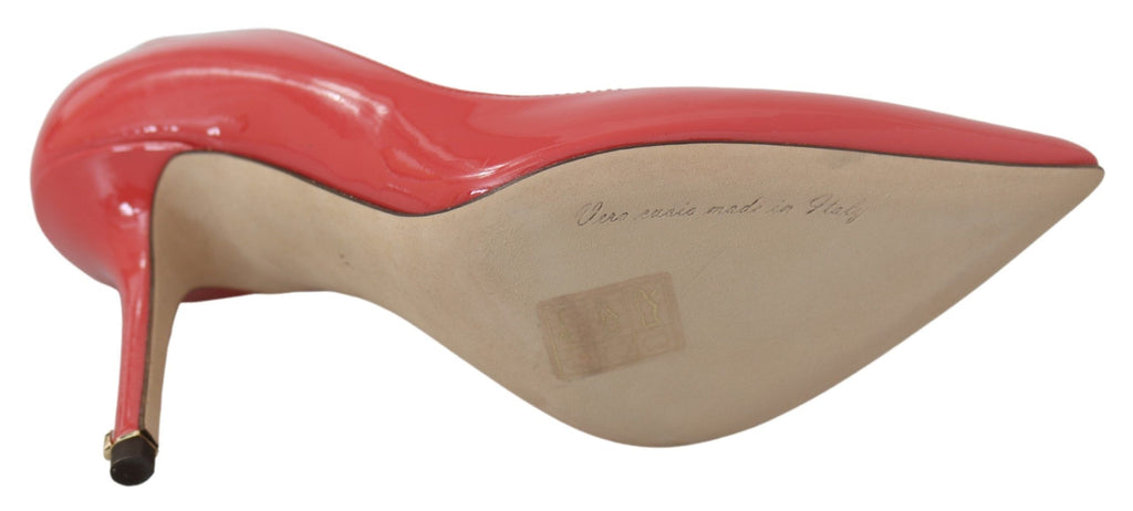 Dolce &amp; Gabbana Elegante Pumps aus dunkelrosa Lackleder