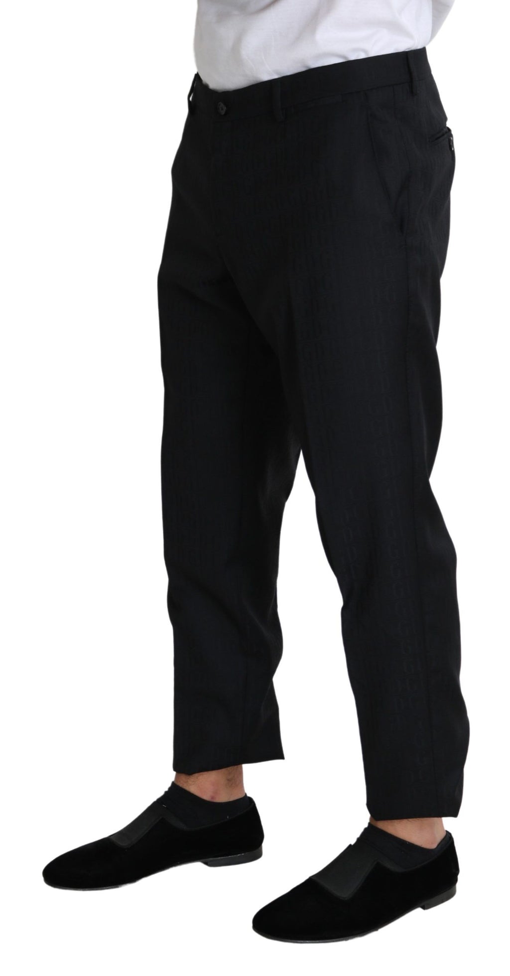 Dolce &amp; Gabbana Elegante schwarze Cropped-Hose aus Schurwolle
