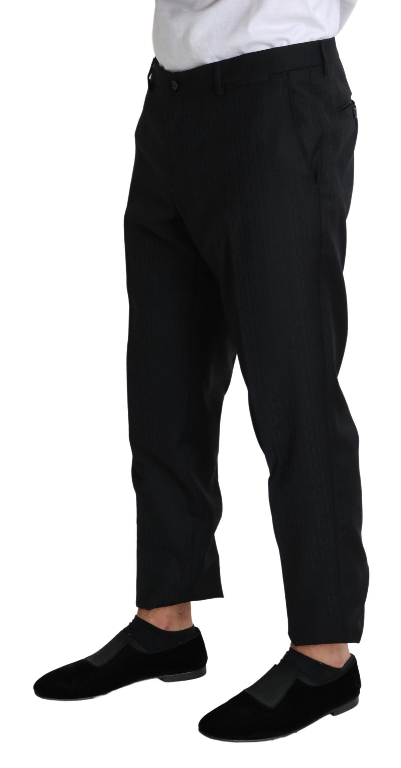 Dolce &amp; Gabbana Elegante schwarze Cropped-Hose aus Schurwolle