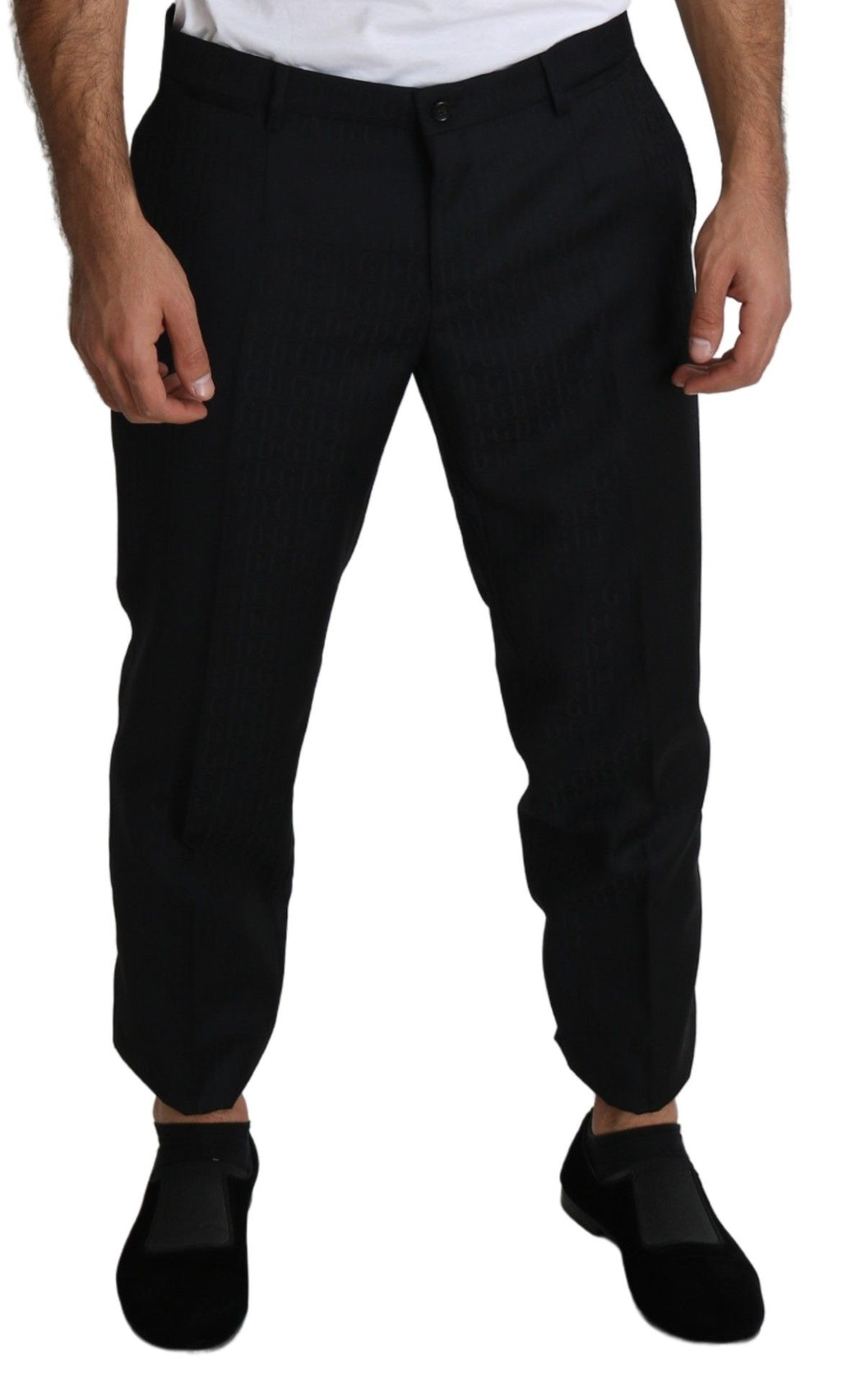 Dolce &amp; Gabbana Elegante schwarze Cropped-Hose aus Schurwolle