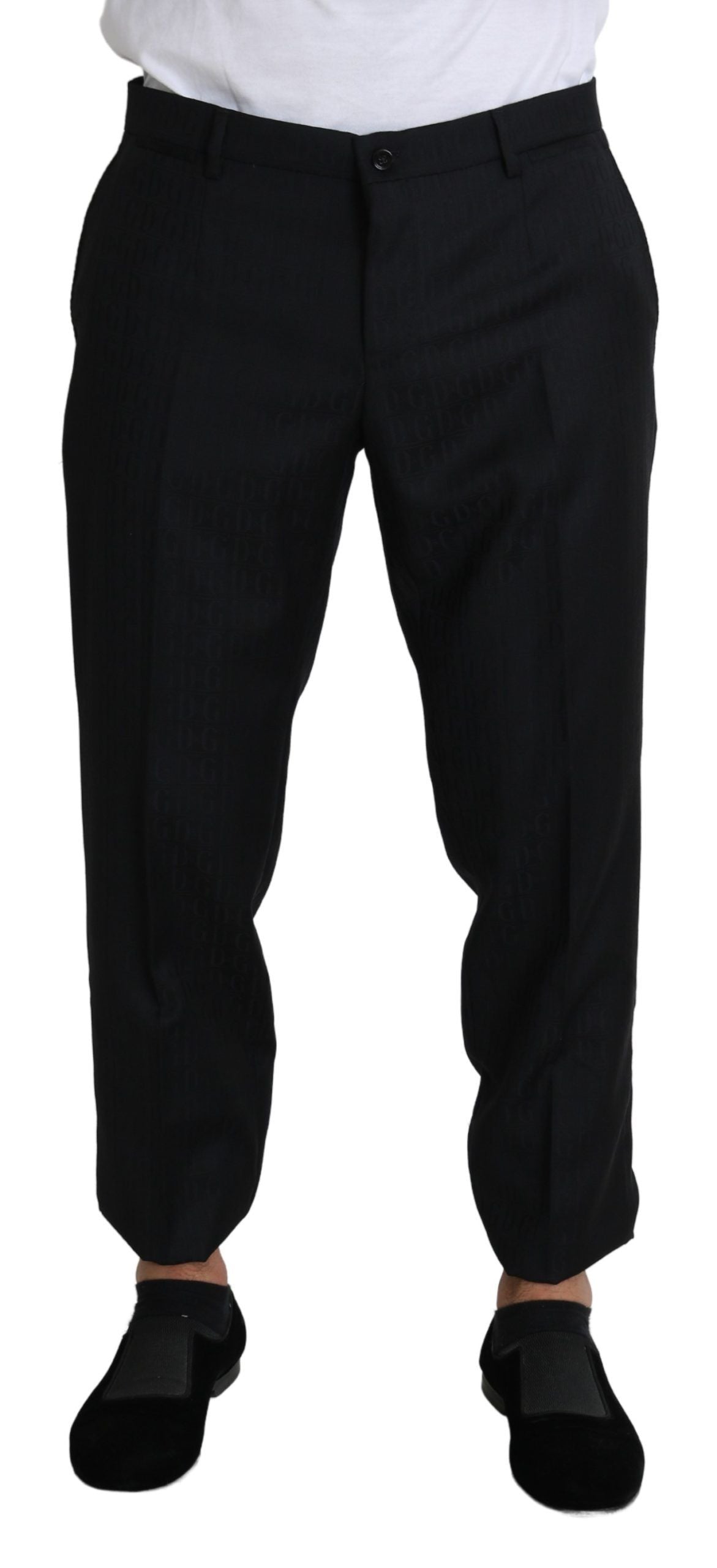 Dolce &amp; Gabbana Elegante schwarze Cropped-Hose aus Schurwolle