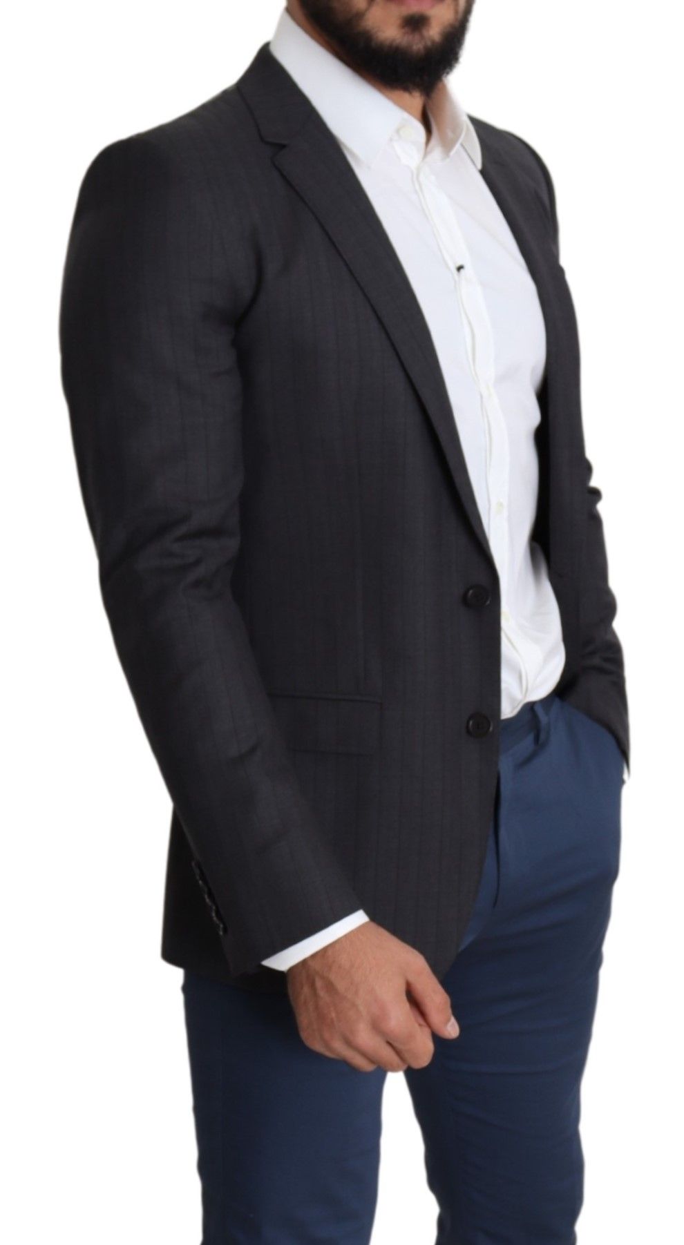Blazer Martini élégant en laine vierge noire Dolce &amp; Gabbana