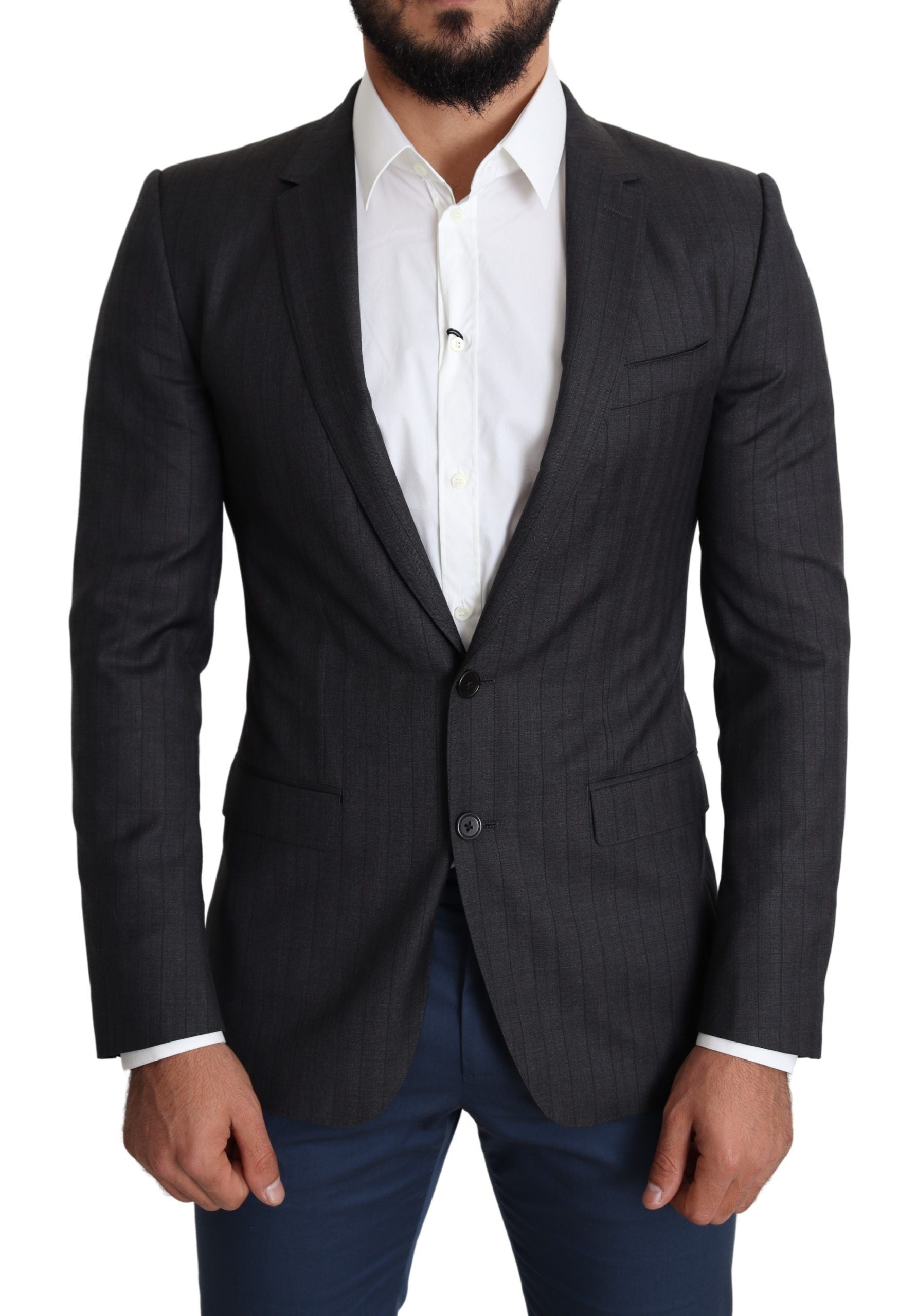 Blazer Martini élégant en laine vierge noire Dolce &amp; Gabbana