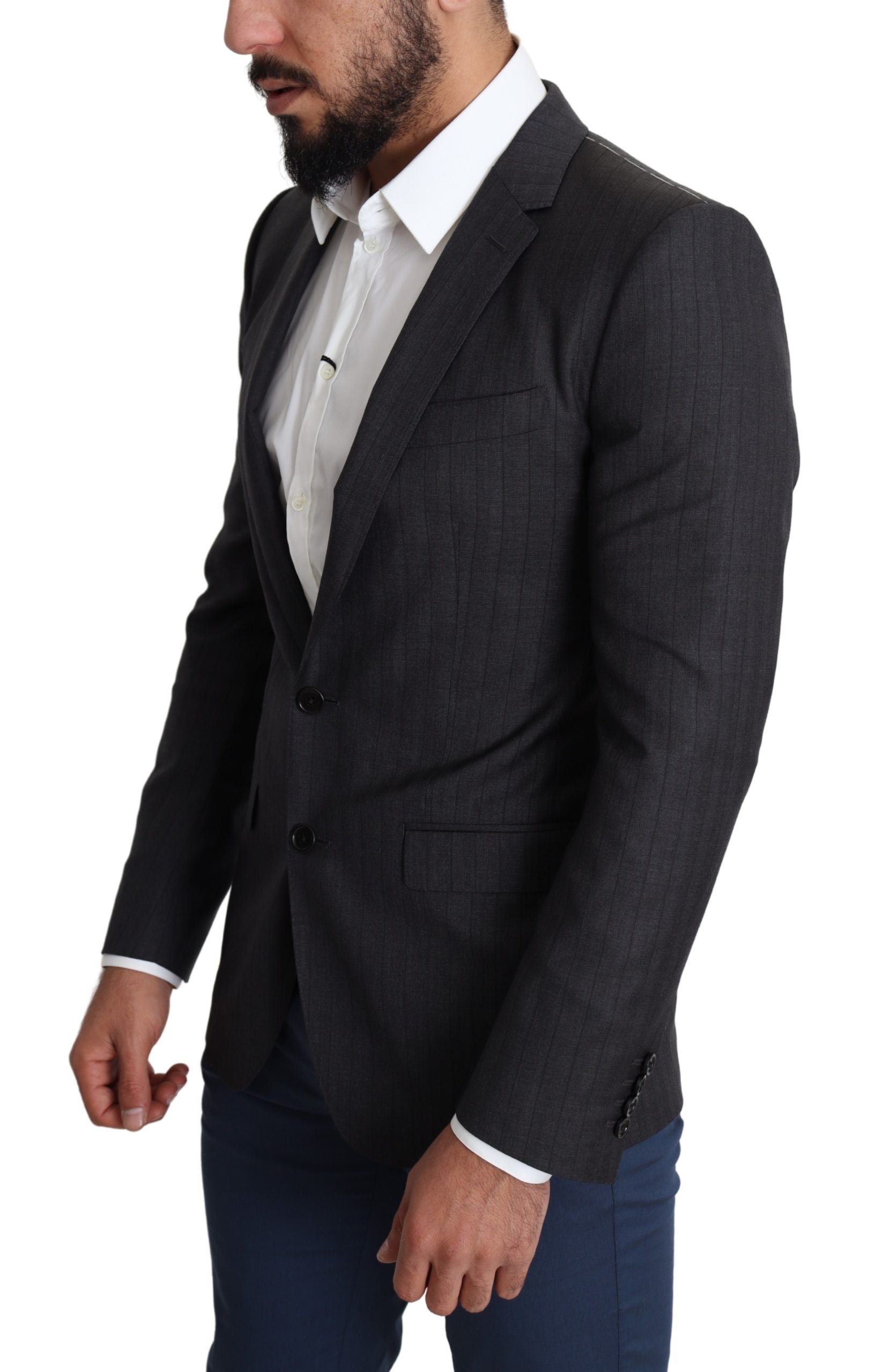 Blazer Martini élégant en laine vierge noire Dolce &amp; Gabbana