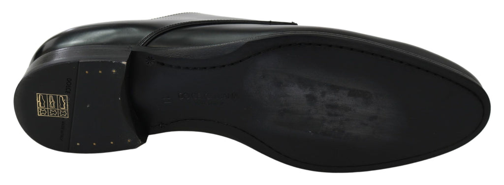 Dolce &amp; Gabbana Elegante Derby-Schuhe aus schwarzem Leder