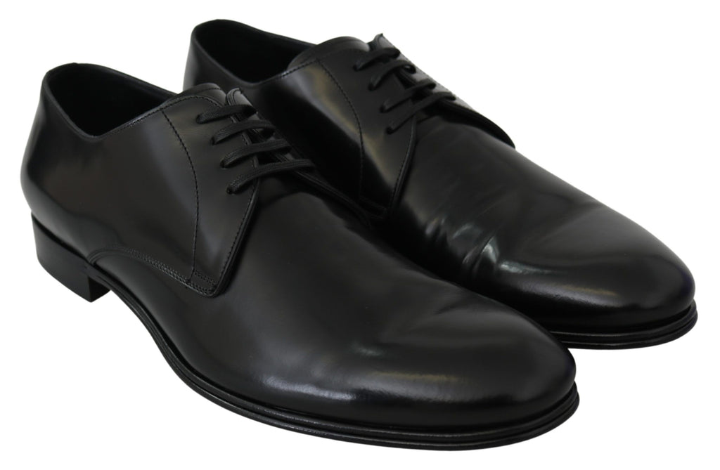 Dolce &amp; Gabbana Elegante Derby-Schuhe aus schwarzem Leder