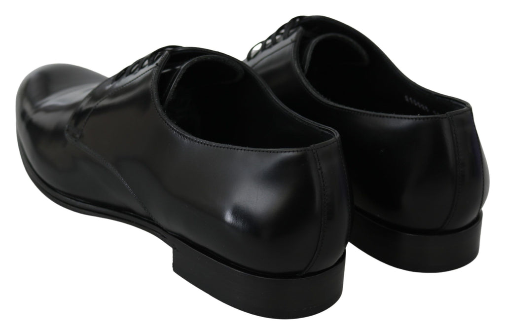 Dolce &amp; Gabbana Elegante Derby-Schuhe aus schwarzem Leder
