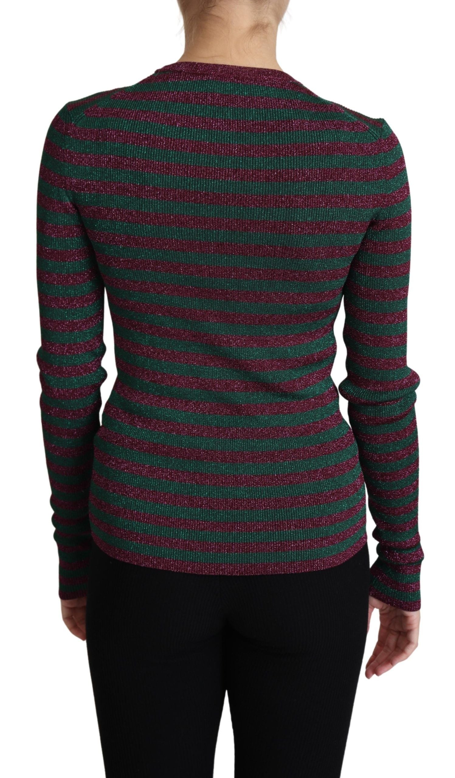 Dolce &amp; Gabbana Eleganter kastanienbrauner Pullover mit Rundhalsausschnitt