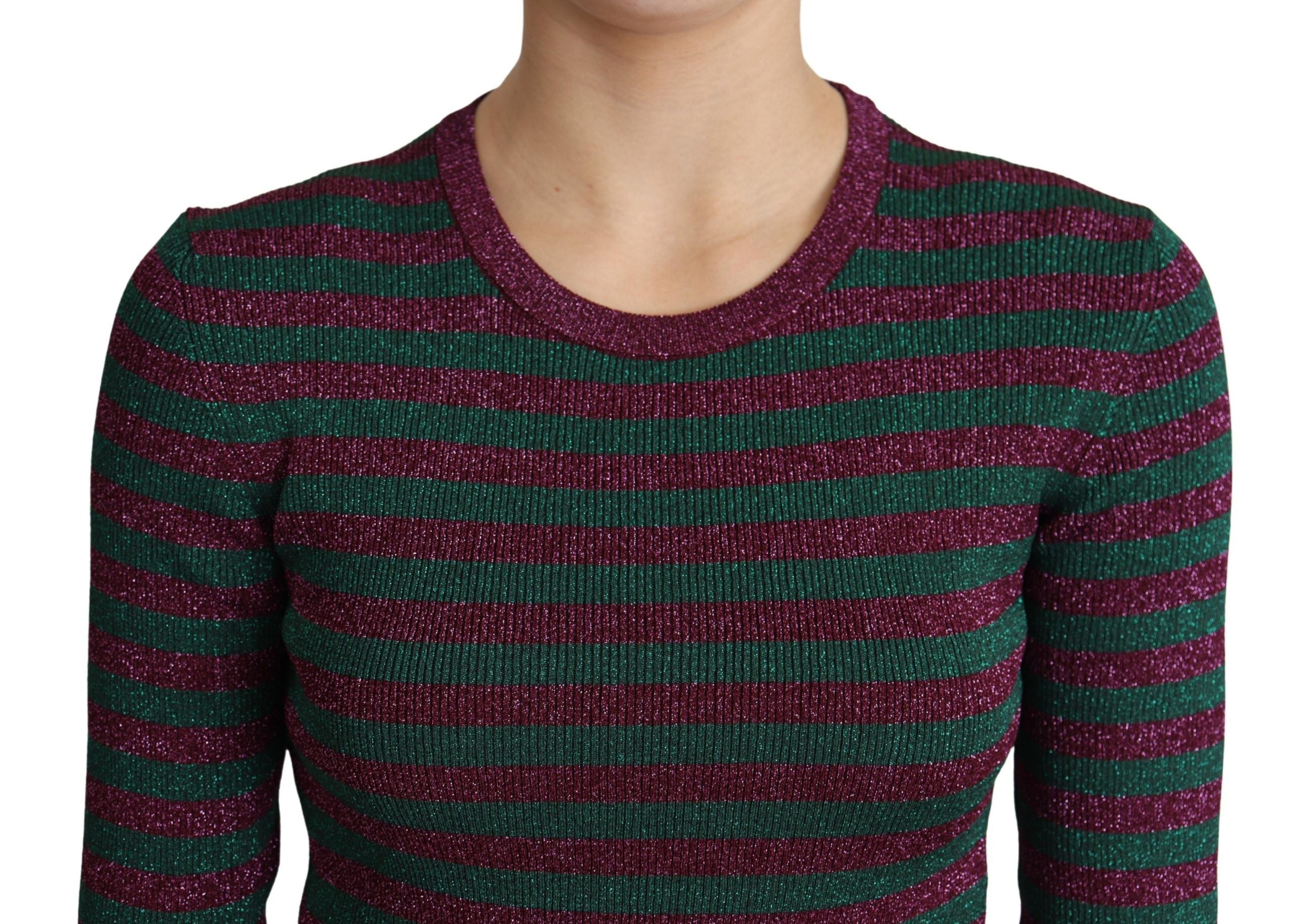 Dolce &amp; Gabbana Eleganter kastanienbrauner Pullover mit Rundhalsausschnitt