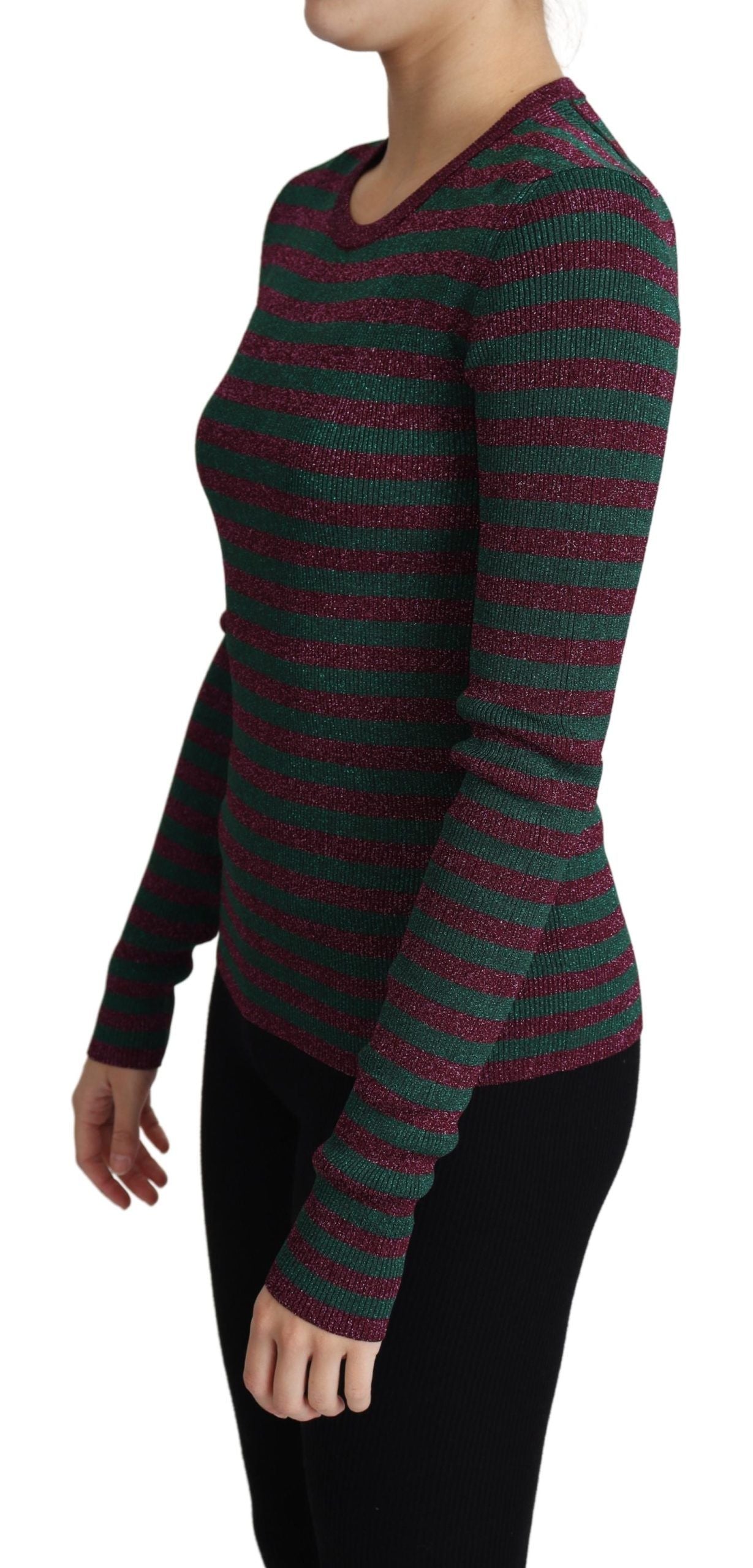 Dolce &amp; Gabbana Eleganter kastanienbrauner Pullover mit Rundhalsausschnitt