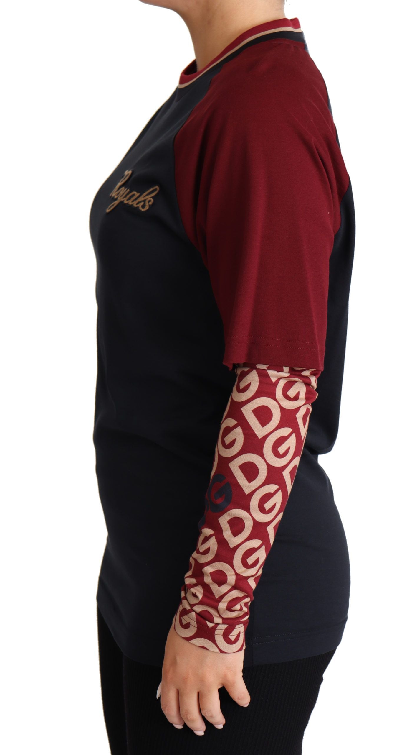 Dolce &amp; Gabbana Mehrfarbiger Royals-Pullover aus Baumwolle mit Rundhalsausschnitt