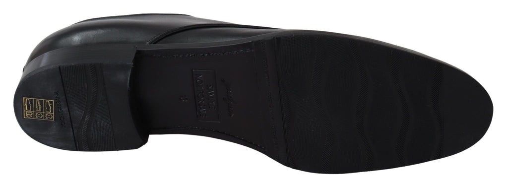 Dolce &amp; Gabbana Elegante Derby-Schuhe aus schwarzem Leder