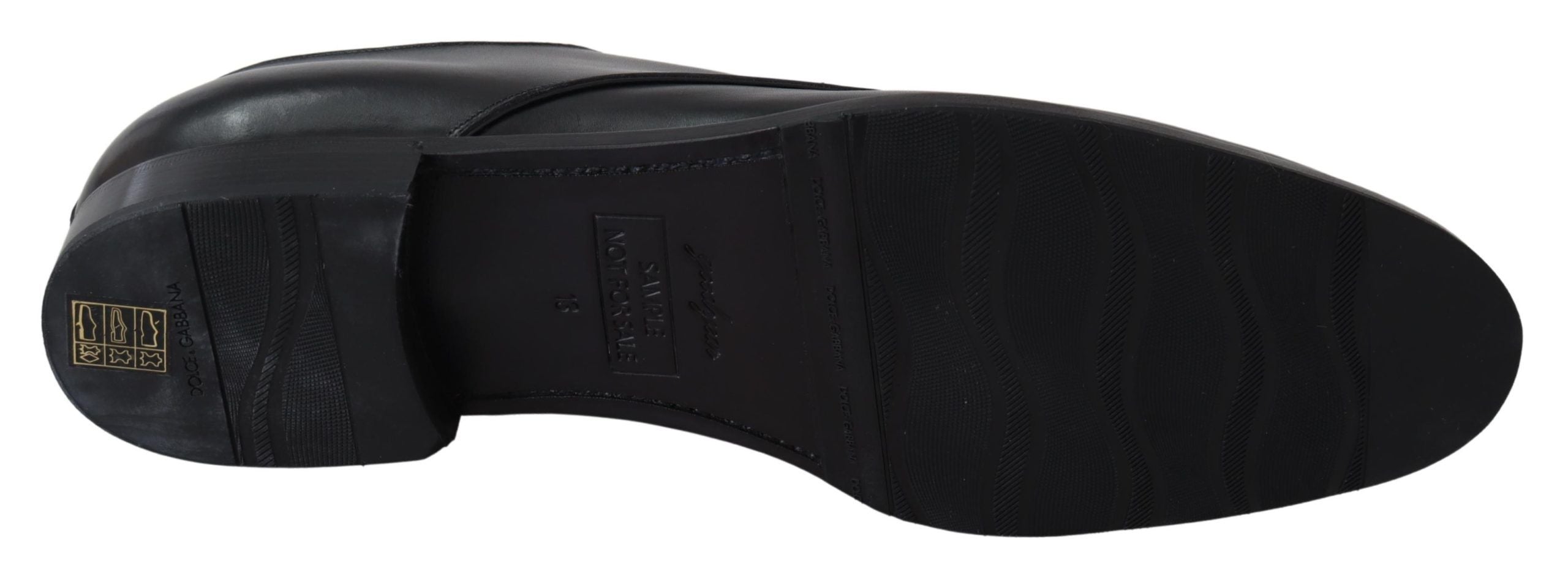 Chaussures Derby élégantes en cuir noir Dolce &amp; Gabbana