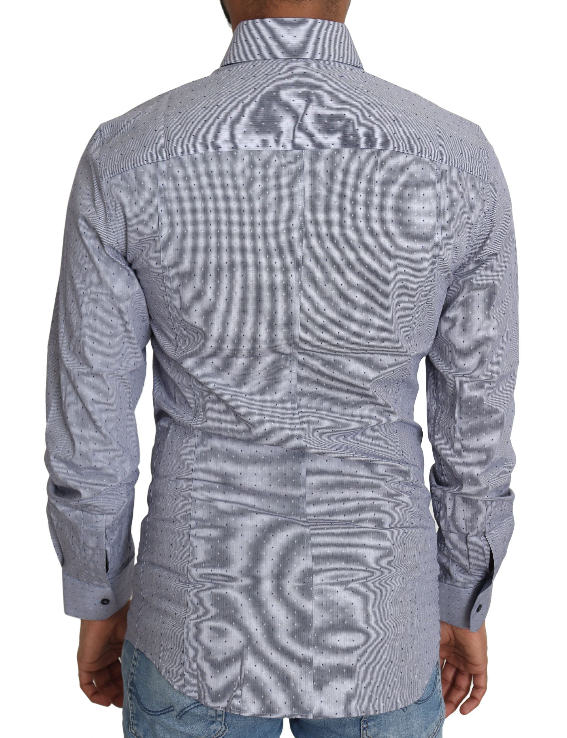 Chemise slim en coton mélangé à pois Dolce &amp; Gabbana Sicilia
