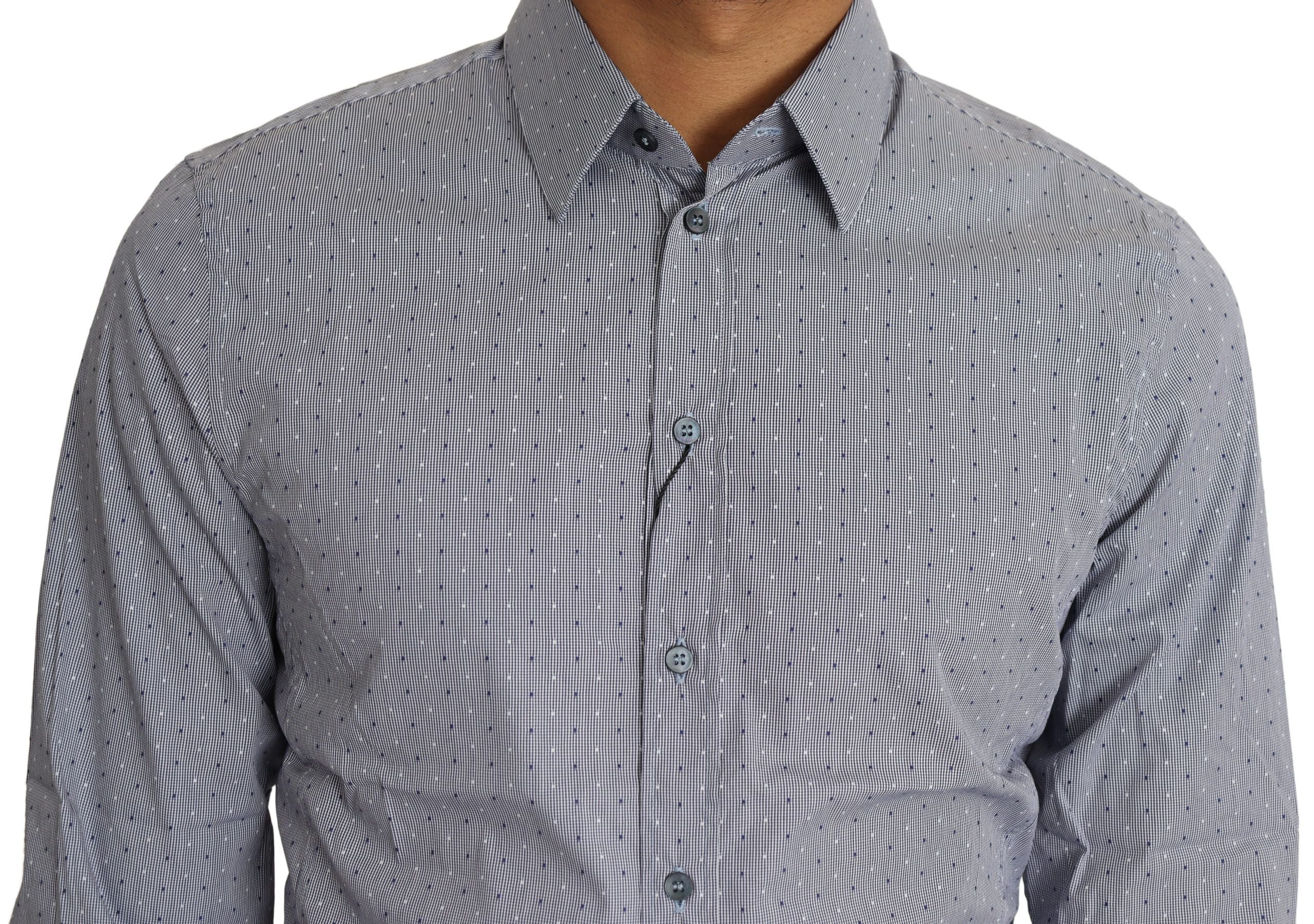 Chemise slim en coton mélangé à pois Dolce &amp; Gabbana Sicilia