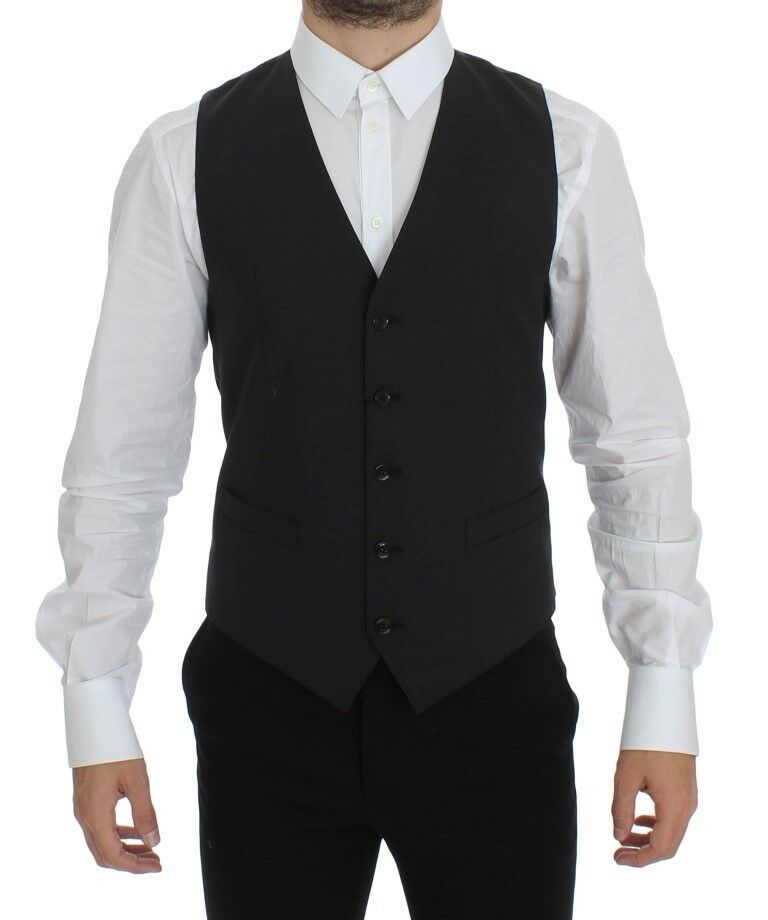 Dolce &amp; Gabbana Élégant gilet en laine mélangée grise