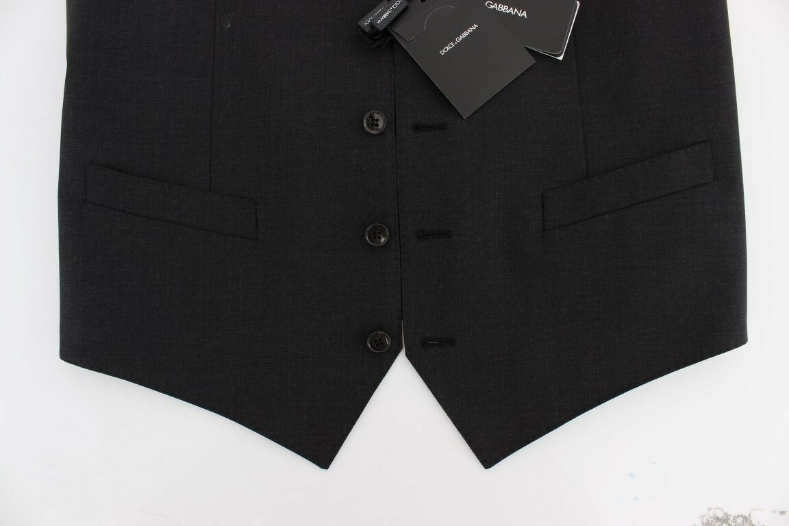 Dolce &amp; Gabbana Élégant gilet en laine mélangée grise