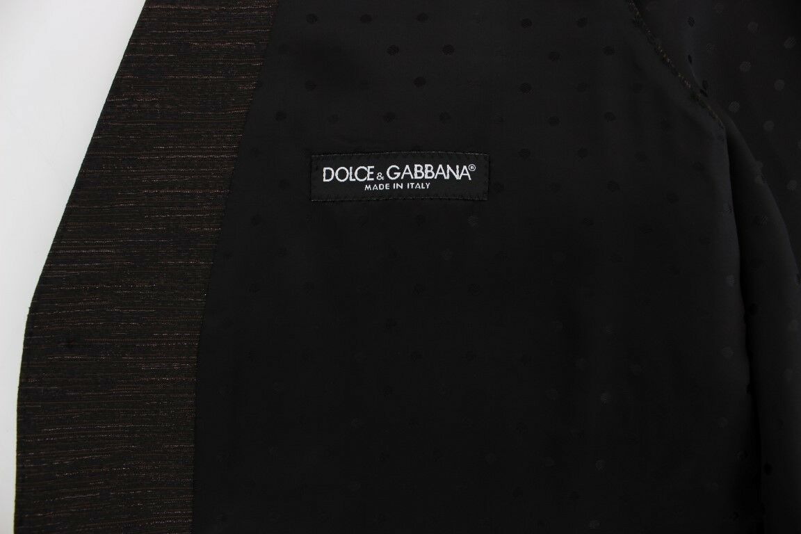 Dolce &amp; Gabbana Élégant gilet en laine mélangée marron et noir