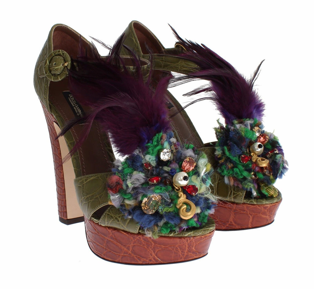 Dolce &amp; Gabbana – Sandalen mit verzaubertem Knöchelriemen und Kristallen