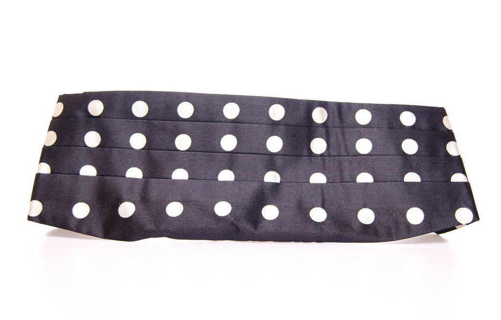 Dolce &amp; Gabbana Élégante ceinture en soie noire à pois
