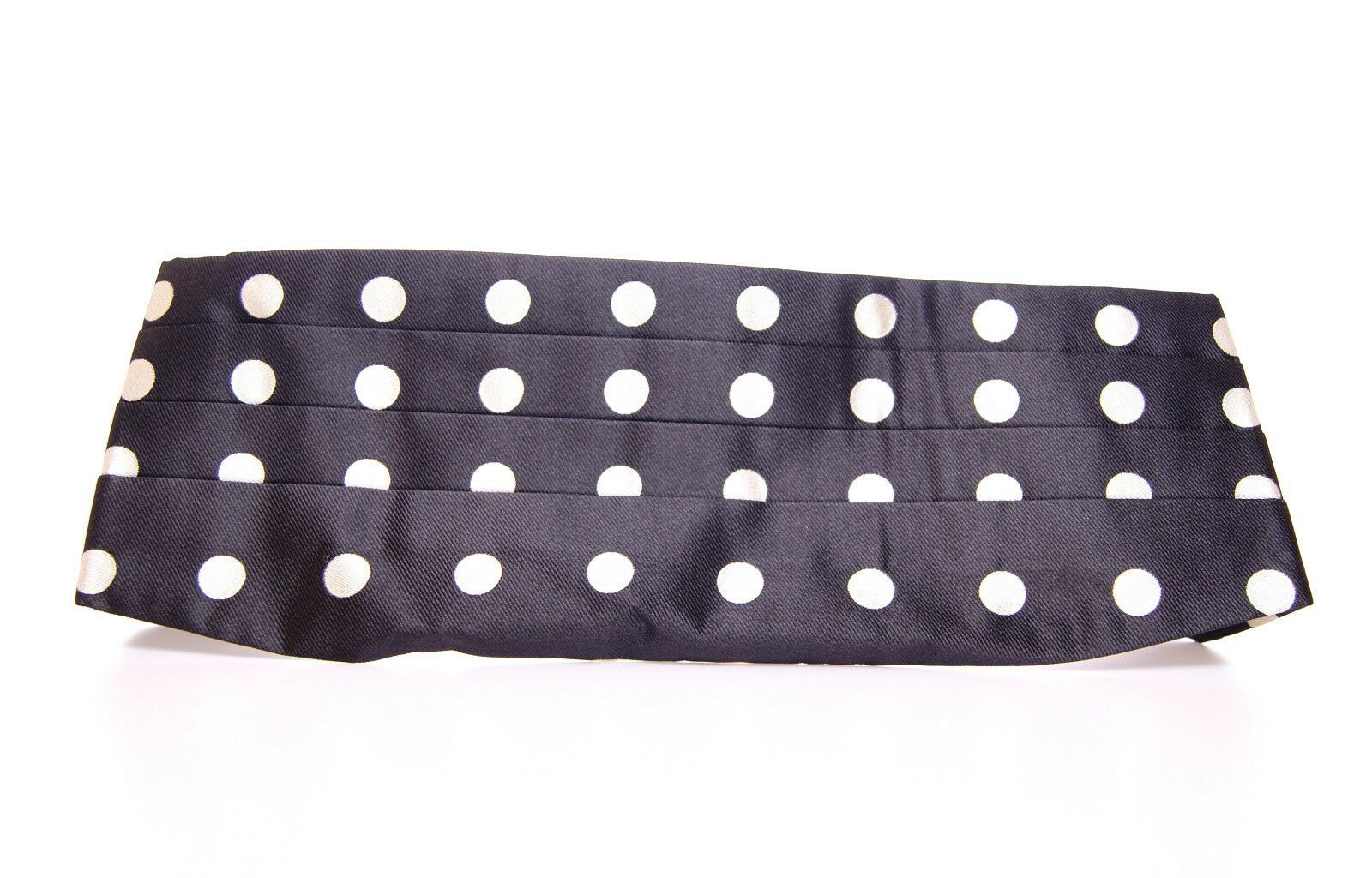 Dolce &amp; Gabbana Élégante ceinture en soie noire à pois